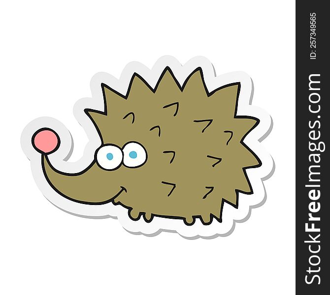 Sticker Of A Cartoon Hedgehog