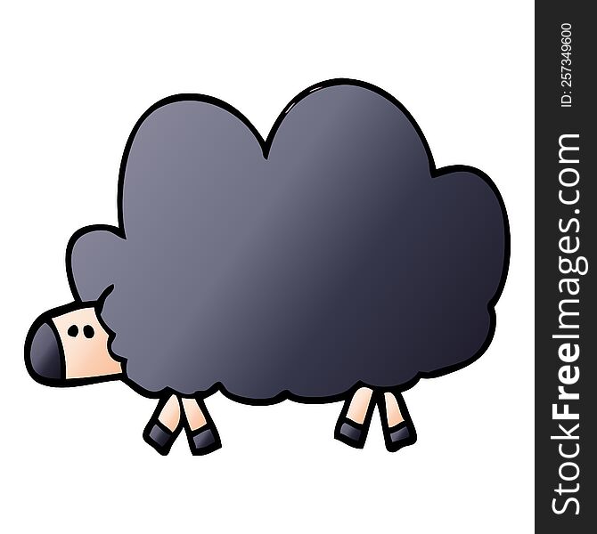 cartoon doodle of a black sheep