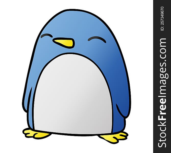 hand drawn gradient cartoon doodle of a cute penguin