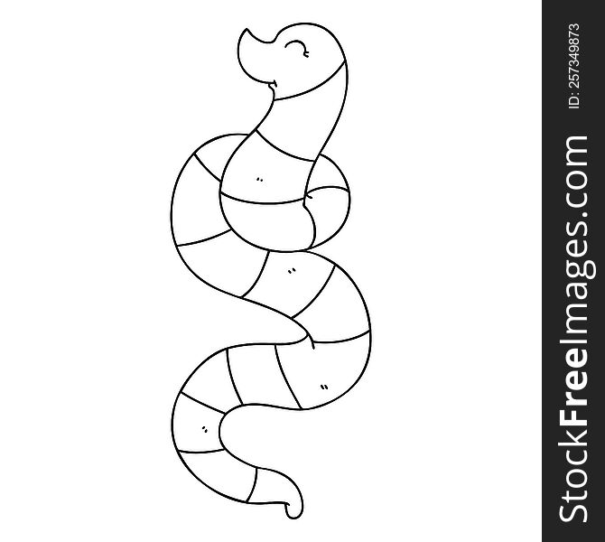 line drawing quirky cartoon worm. line drawing quirky cartoon worm