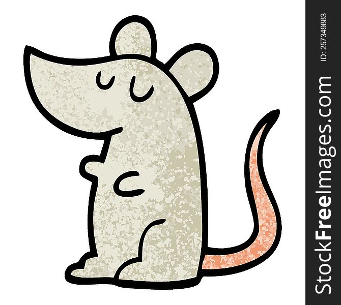 grunge textured illustration cartoon mouse