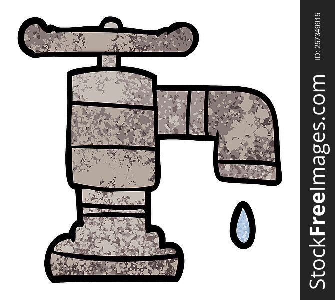 cartoon dripping faucet. cartoon dripping faucet