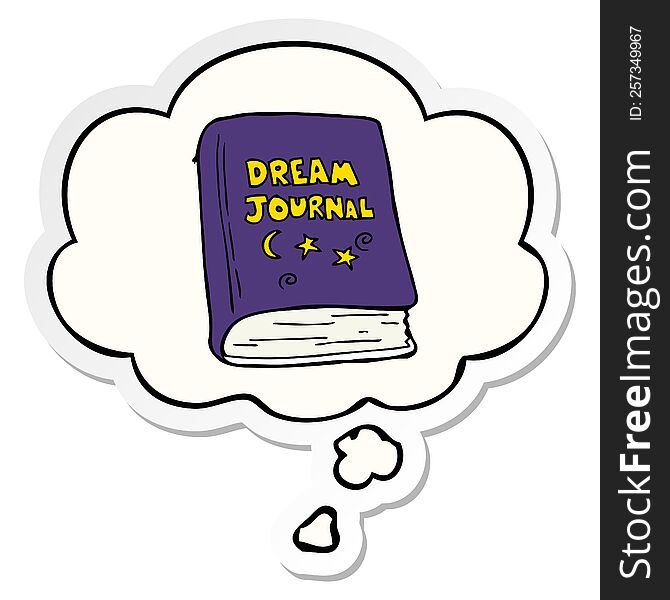 Cartoon Dream Journal And Thought Bubble As A Printed Sticker