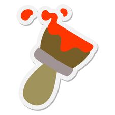 Free Paint Brush With Paint Sticker Stock Photos - 257355353