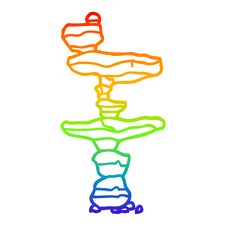Rainbow Gradient Line Drawing Cartoon Of Stacked Stones Royalty Free Stock Images