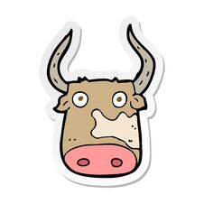 Sticker Of A Cartoon Cow Stock Image