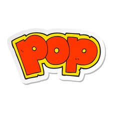 Sticker Of A Cartoon POP Symbol Stock Photo