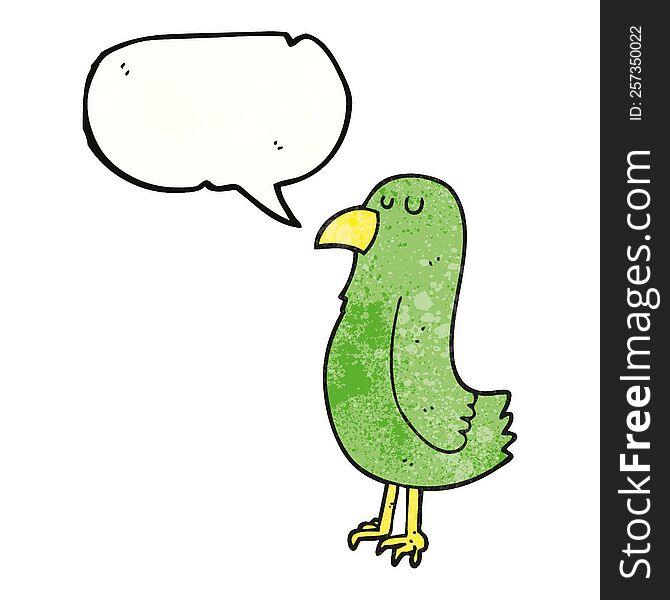 Speech Bubble Textured Cartoon Parrot