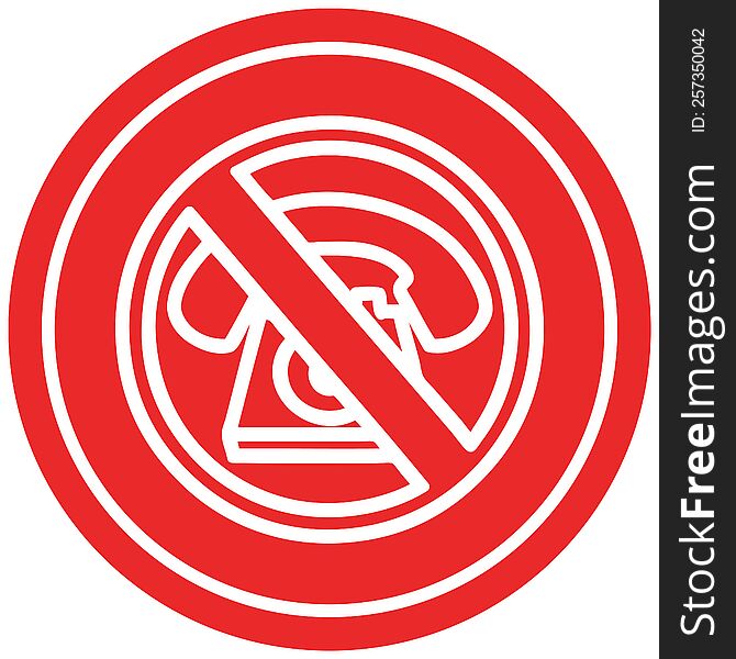 no cold calling circular icon symbol