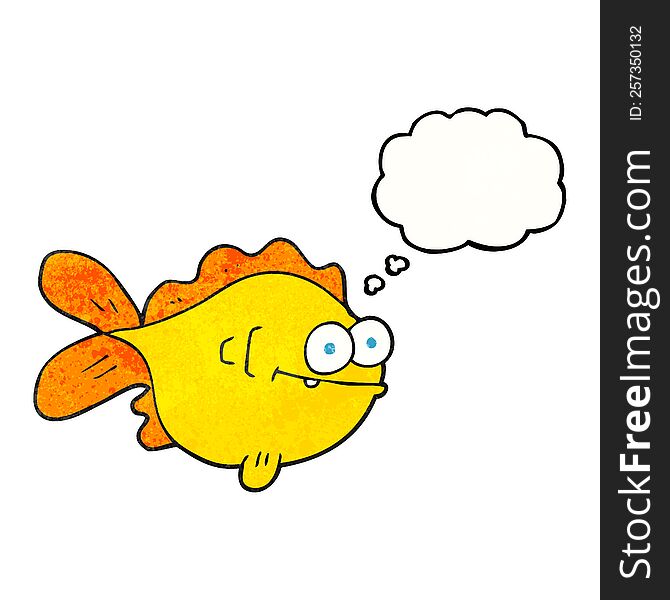 Thought Bubble Textured Cartoon Fish