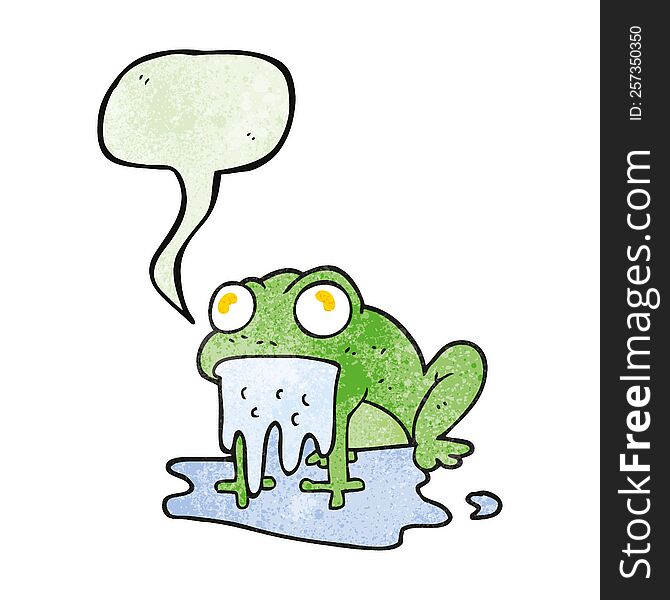 freehand speech bubble textured cartoon gross little frog