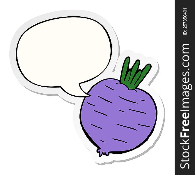 cartoon vegetable with speech bubble sticker. cartoon vegetable with speech bubble sticker