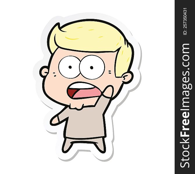 sticker of a cartoon shocked man