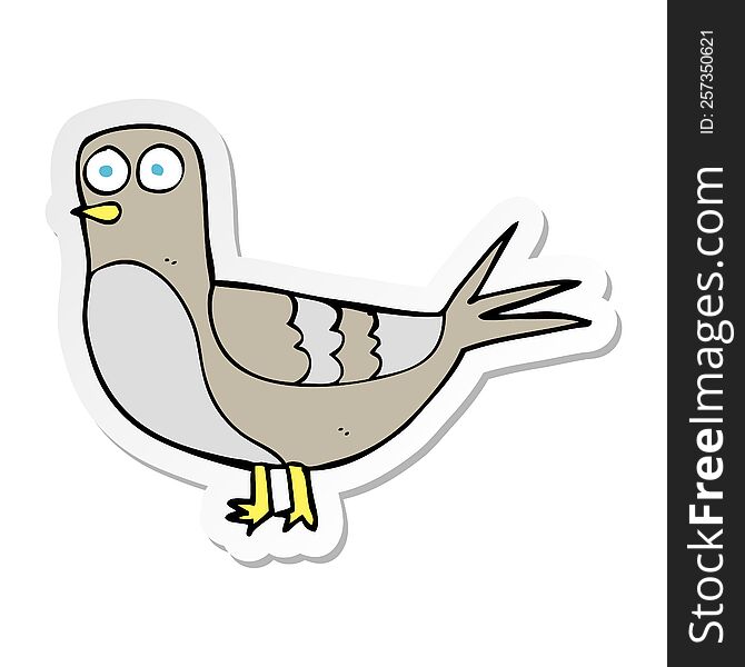 sticker of a cartoon pigeon