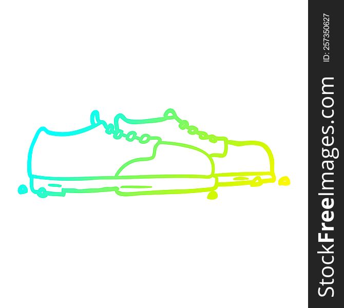 cold gradient line drawing of a old shoes