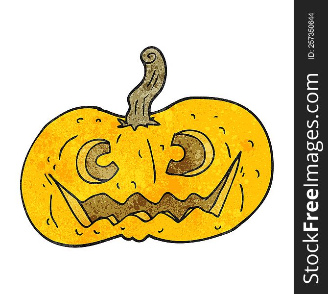 Textured Cartoon Halloween Pumpkin