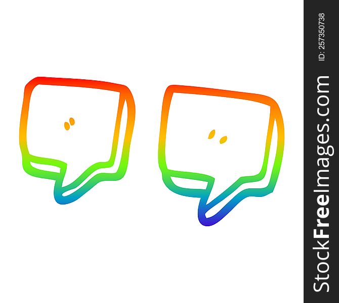rainbow gradient line drawing of a cartoon quotation marks