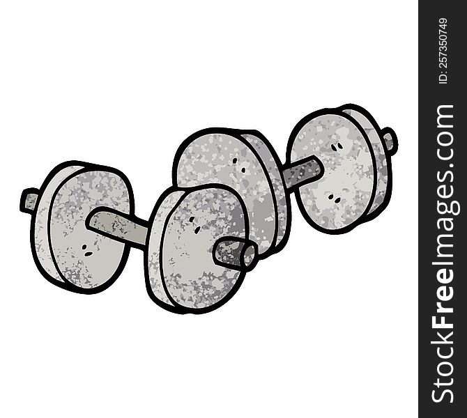 Grunge Textured Illustration Cartoon Pair Of Dumbbells