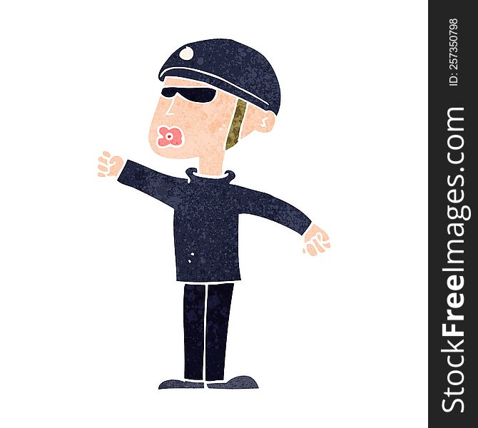 cartoon security guy