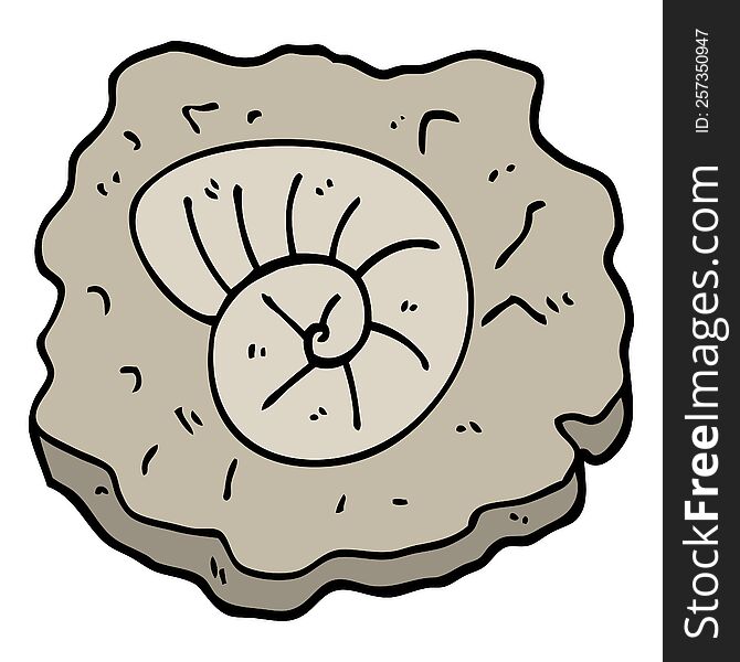 Hand Drawn Doodle Style Cartoon Ancient Fossil