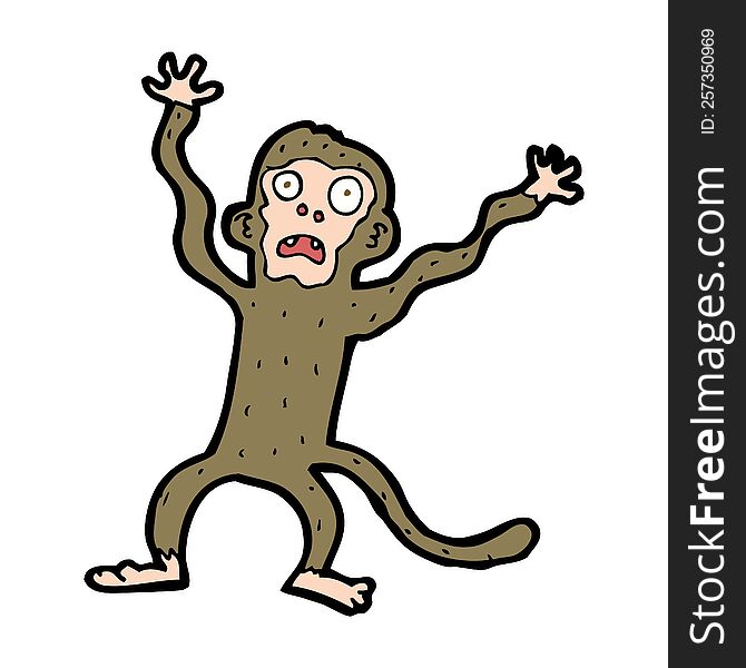 cartoon frightened monkey