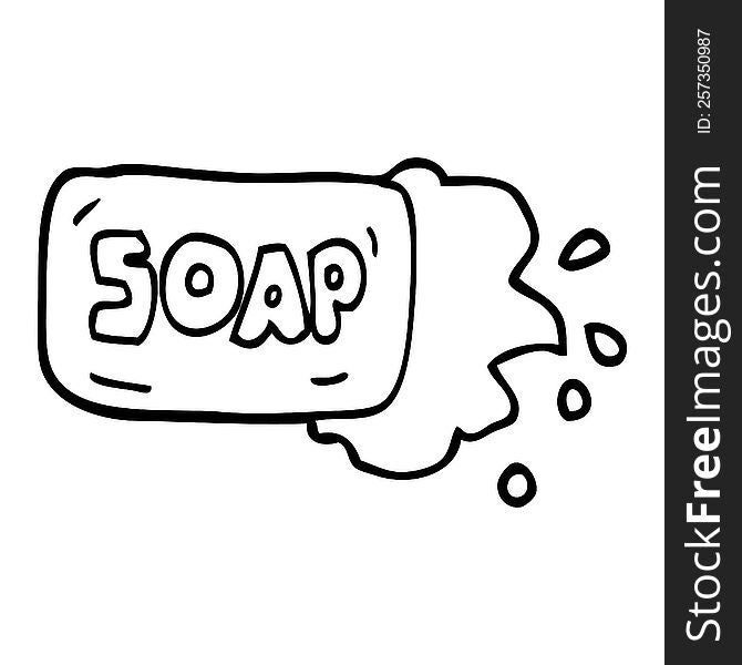 line drawing cartoon bar of soap