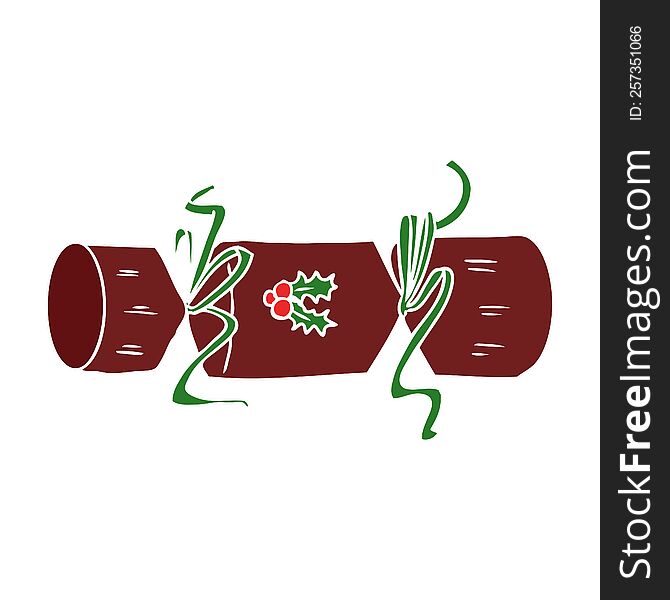 xmas cracker flat color style cartoon