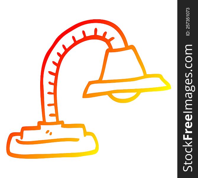 warm gradient line drawing of a cartoon adjustable lamp