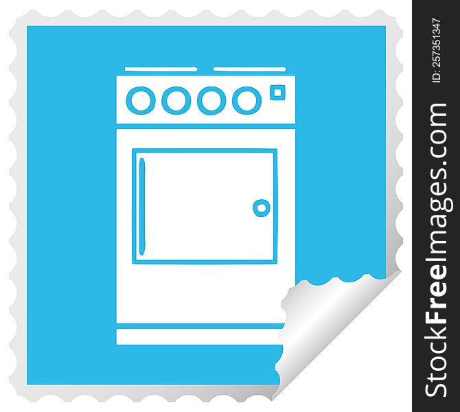 Square Peeling Sticker Cartoon Oven And Cooker