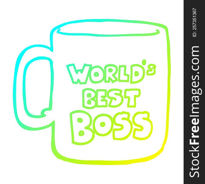 cold gradient line drawing of a worlds best boss mug