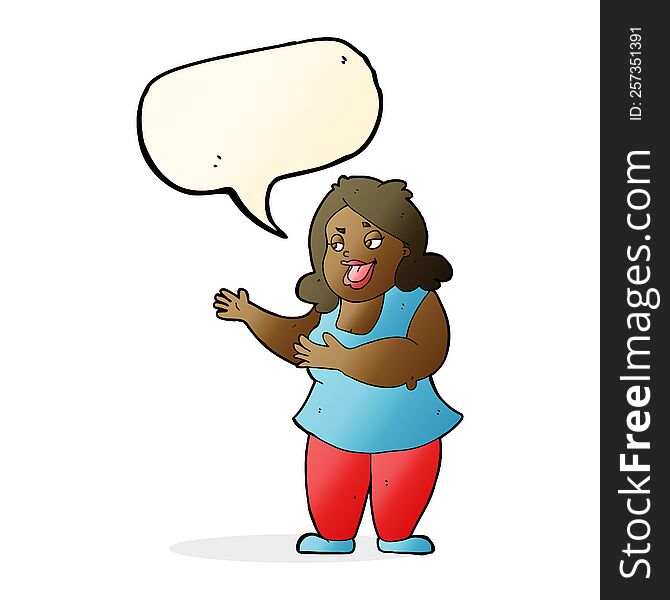 cartoon woman singing with speech bubble