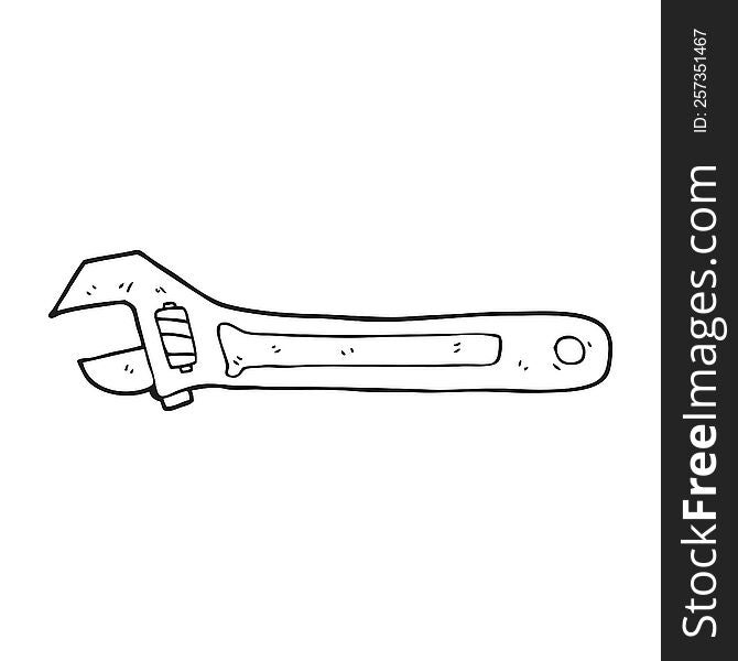 black and white cartoon spanner