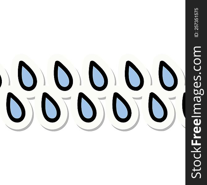 sticker of tattoo in traditional style of rain drops. sticker of tattoo in traditional style of rain drops