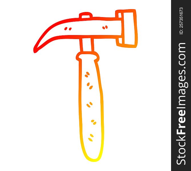 Warm Gradient Line Drawing Cartoon Hammer