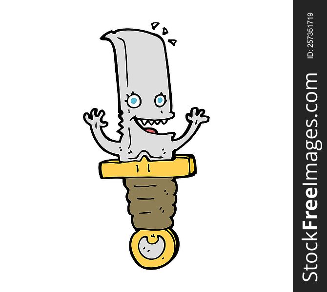 Crazy Cartoon Knife Character