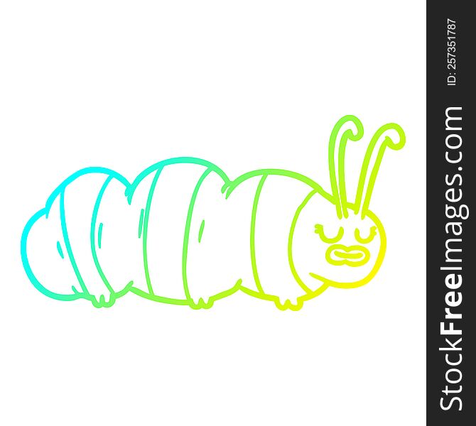 Cold Gradient Line Drawing Funny Cartoon Bug