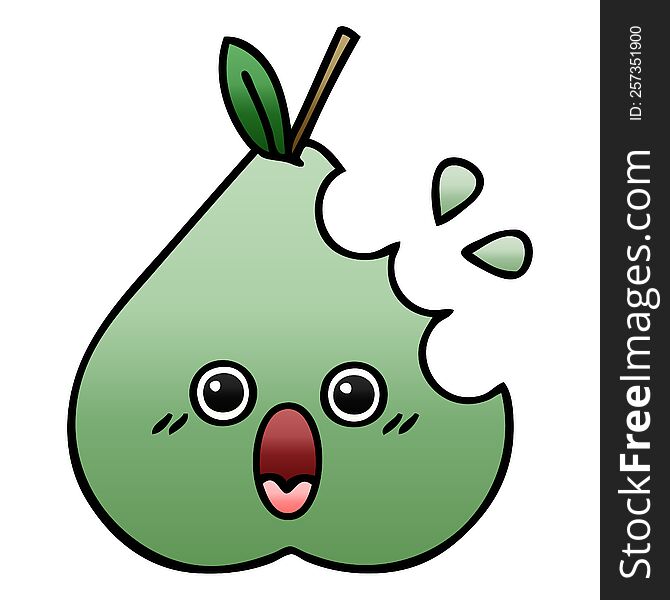 gradient shaded cartoon of a green pear