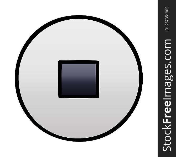 Gradient Shaded Cartoon Stop Button