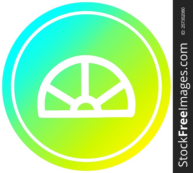 Protractor Math Equipment Circular In Cold Gradient Spectrum