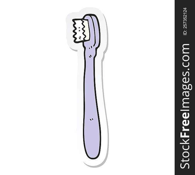 sticker of a cartoon toothbrush