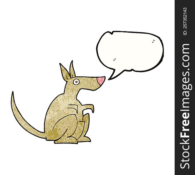 Speech Bubble Textured Cartoon Kangaroo