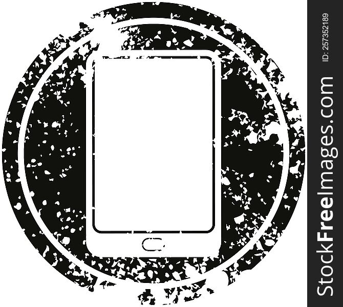 Tablet Computer Circular Distressed Symbol