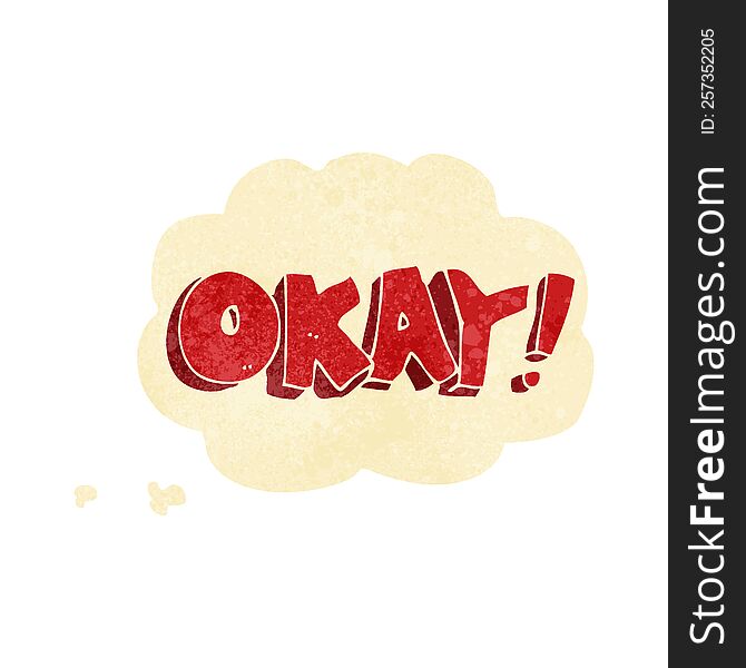 cartoon okay sign with thought bubble