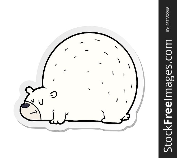 Distressed Sticker Of A Polar Bear Cartoon