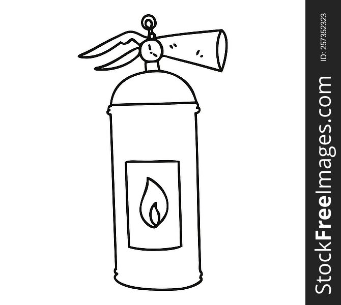 Quirky Line Drawing Cartoon Fire Extinguisher