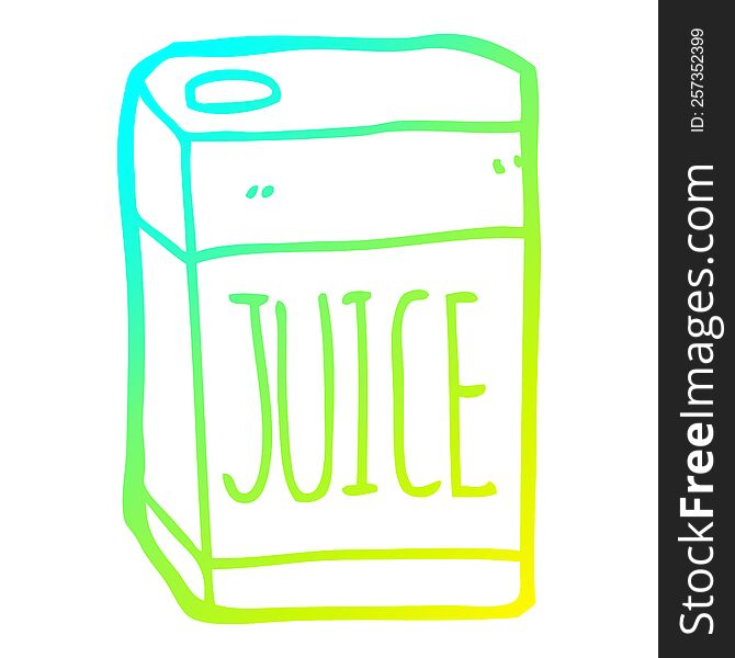 cold gradient line drawing of a cartoon juice box