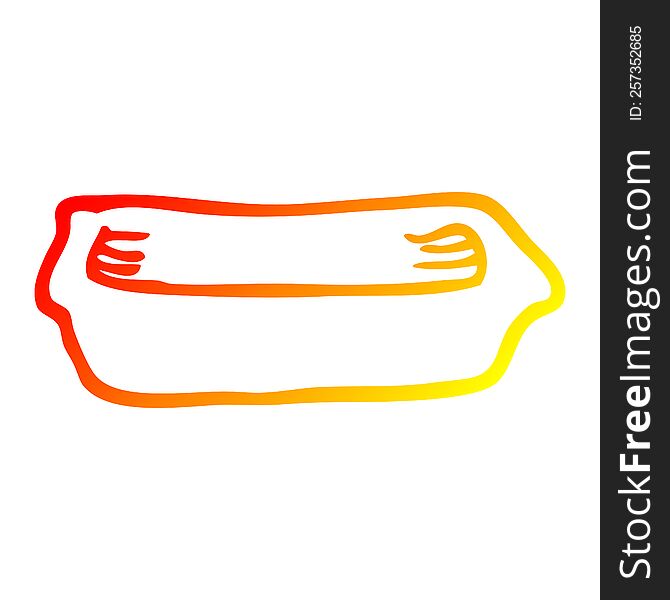warm gradient line drawing of a cartoon empty tray