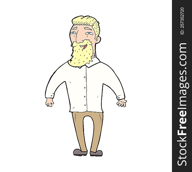 cartoon happy man with beard