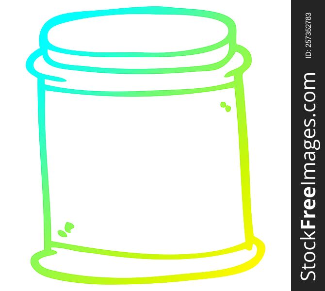 cold gradient line drawing of a cartoon vitamin pots