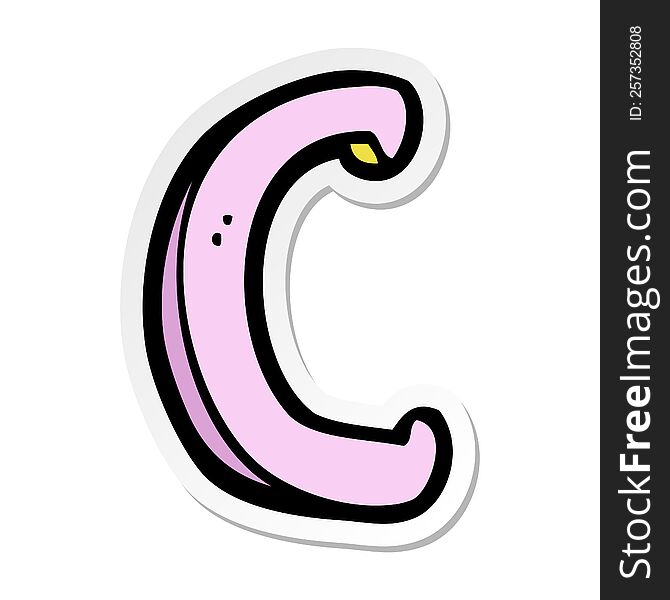 Sticker Of A Cartoon Letter C